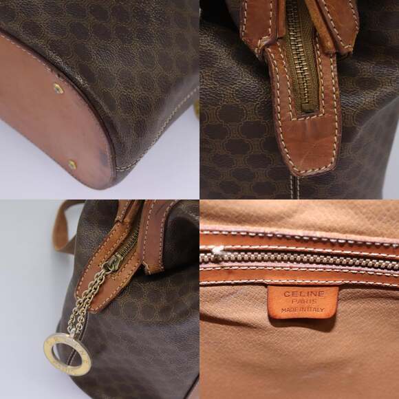 CELINE Macadam Canvas Shoulder Bag Pvc Leather Brown - Picture 11 of 13